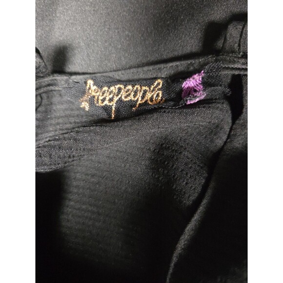 Free People Midi Dress Size 0 Black Cut Outs Tie Back Adjustable Slit - Picture 6 of 8